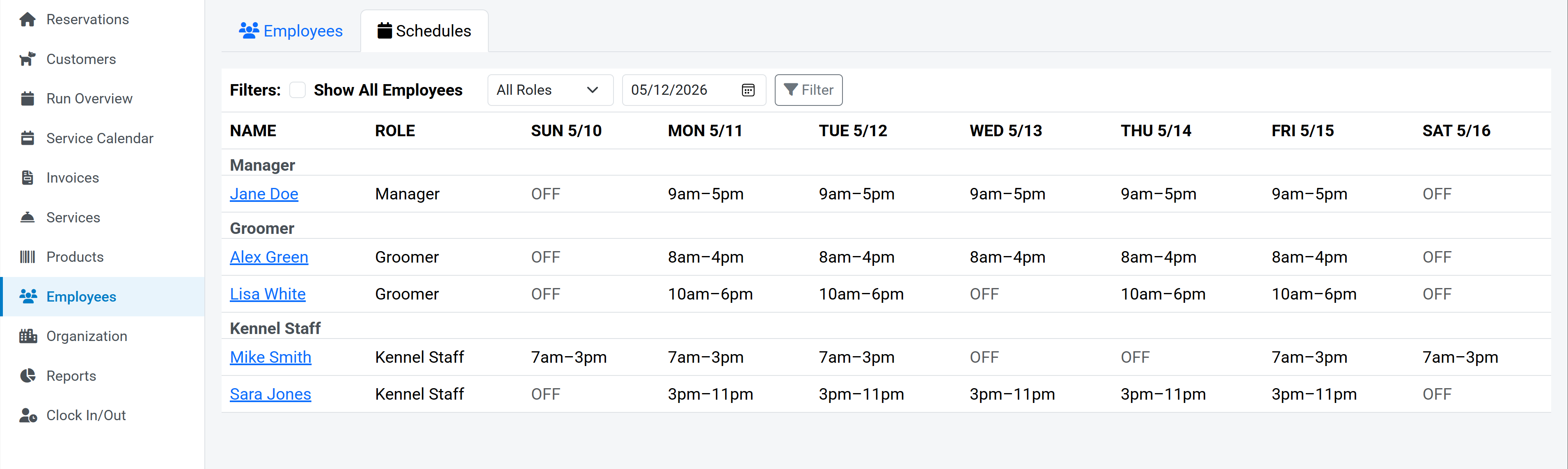 Groomer availability